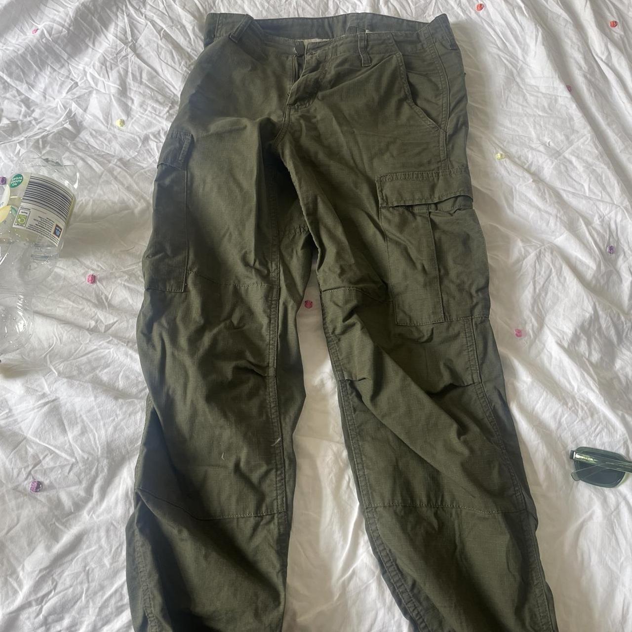 Khaki green cargos 27 x 30 #carhartt - Depop