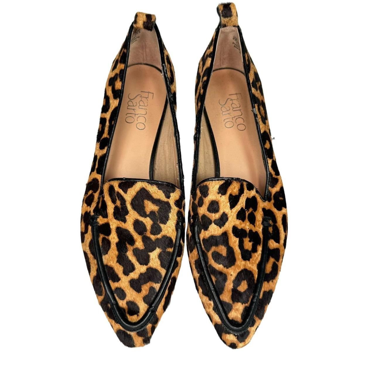 FRANCO SARTO Pointy Toe Leopard Calf Hair Flat. Depop