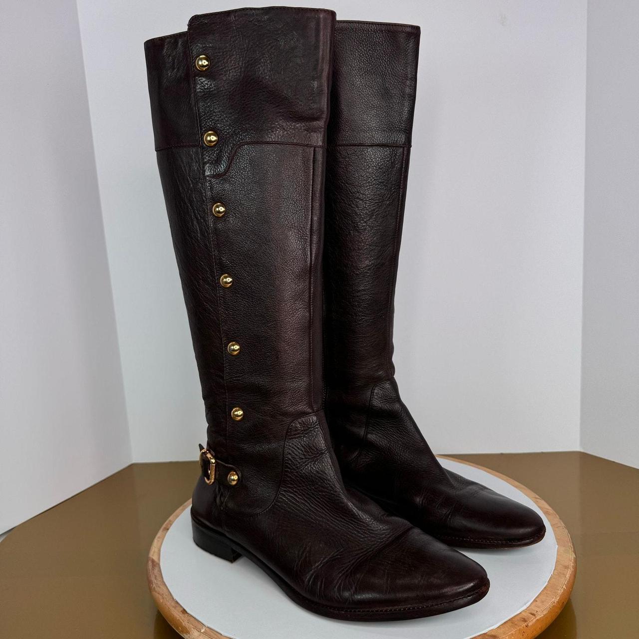 michael kors brown leather boots
