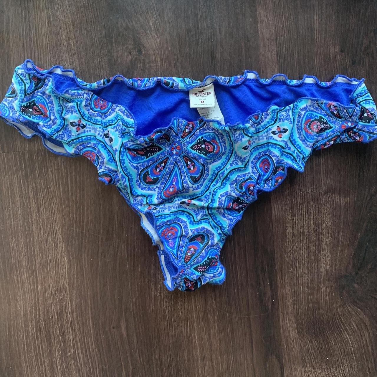 Hollister blue pattenered high cut bikini set.... - Depop