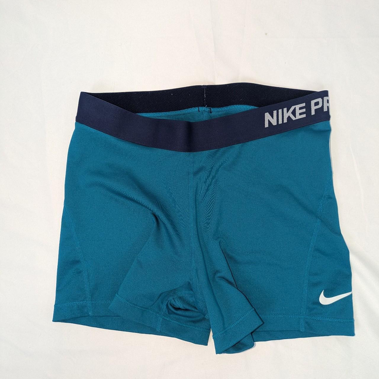 Nike Pro Volleyball Shorts Large Blue/Green Spandex....