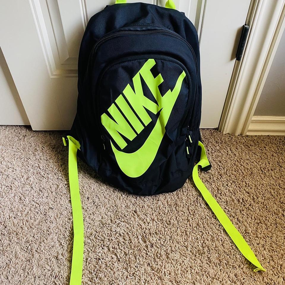 Neon green black Nike backpack. Prefect for back. Depop