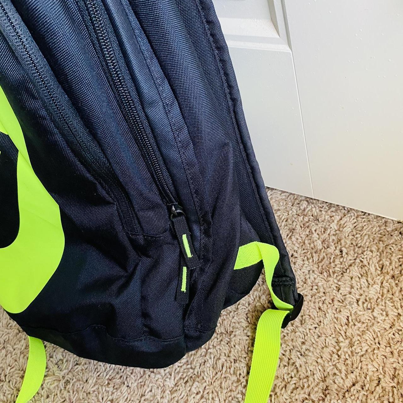 neon green backpack nike
