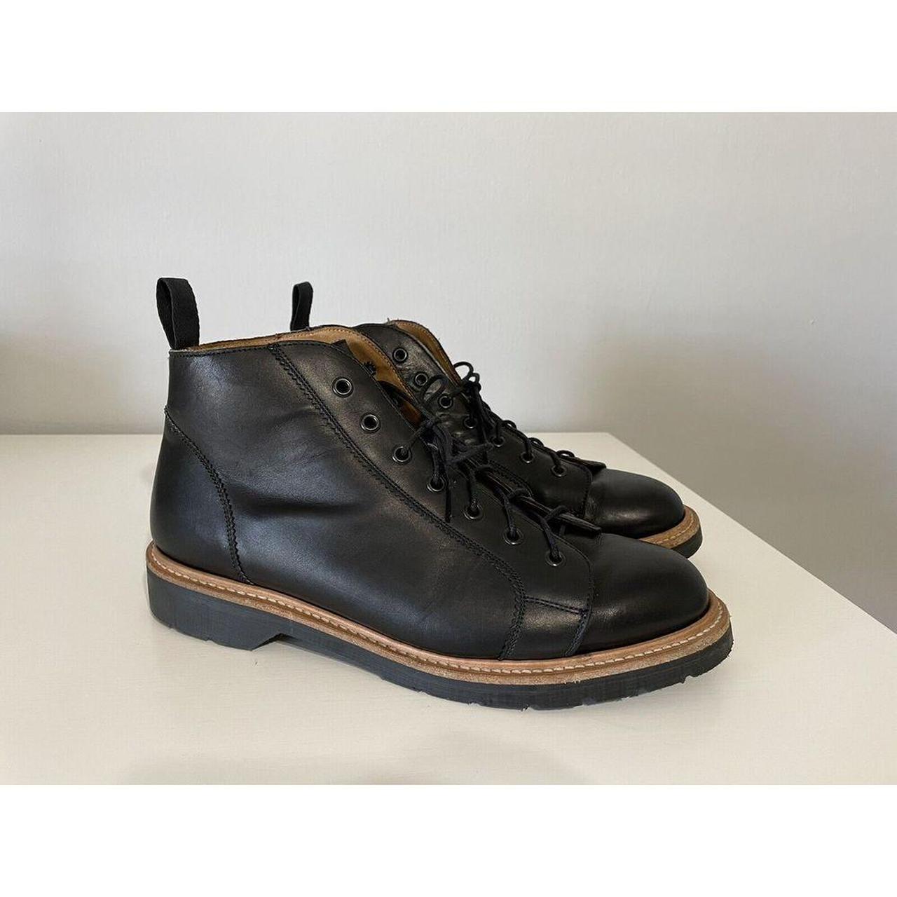 Solovair Monkey Boot Black Calf Leather Men's US9... - Depop