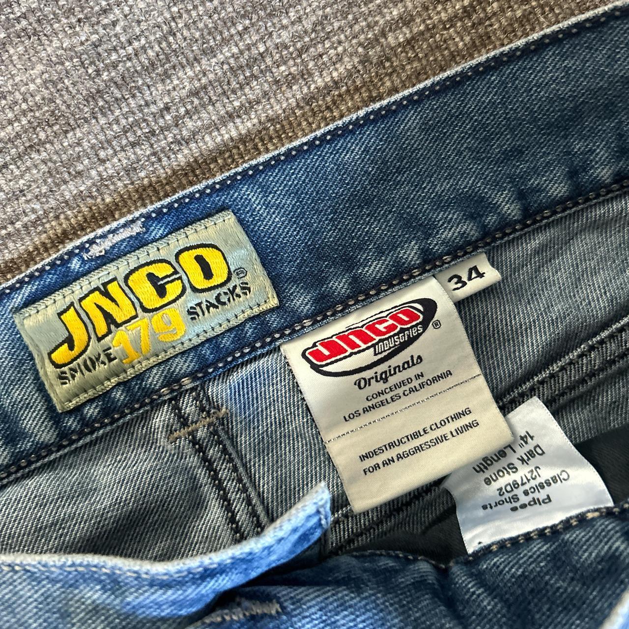 JNCO Men's Blue Jeans JNCO JORTS SMOKE STACKS... - Depop