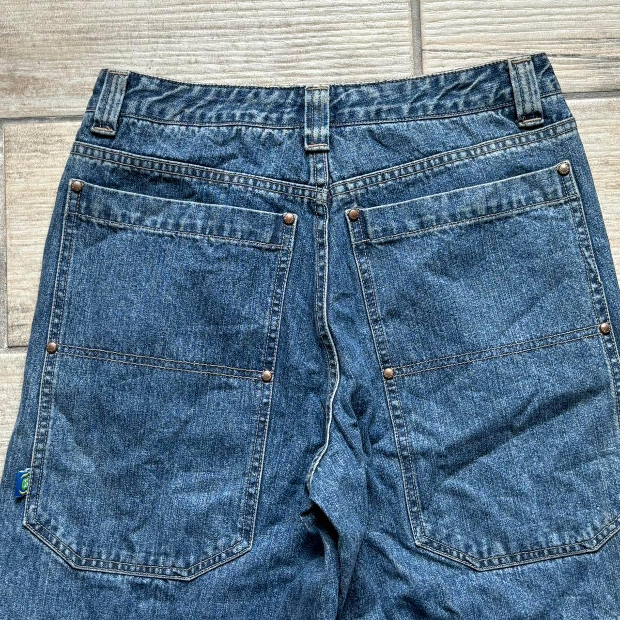 JNCO Men's Blue Jeans y2k JNCO Style Rave Wide Leg... - Depop