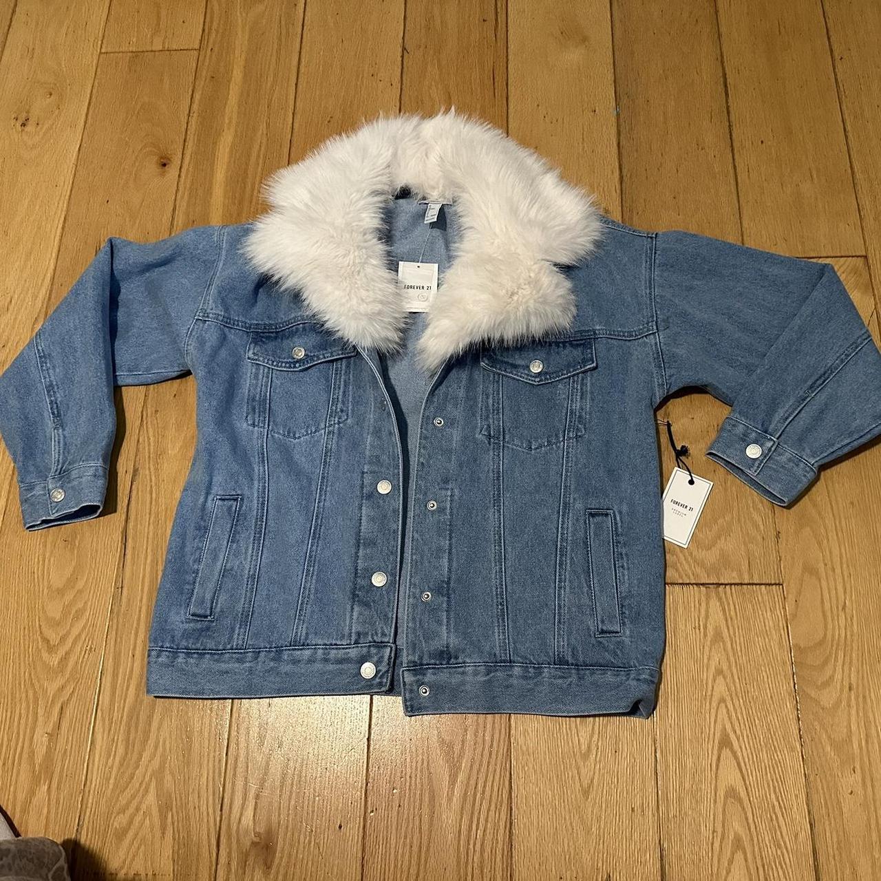 Forever 21 fur denim jacket hotsell