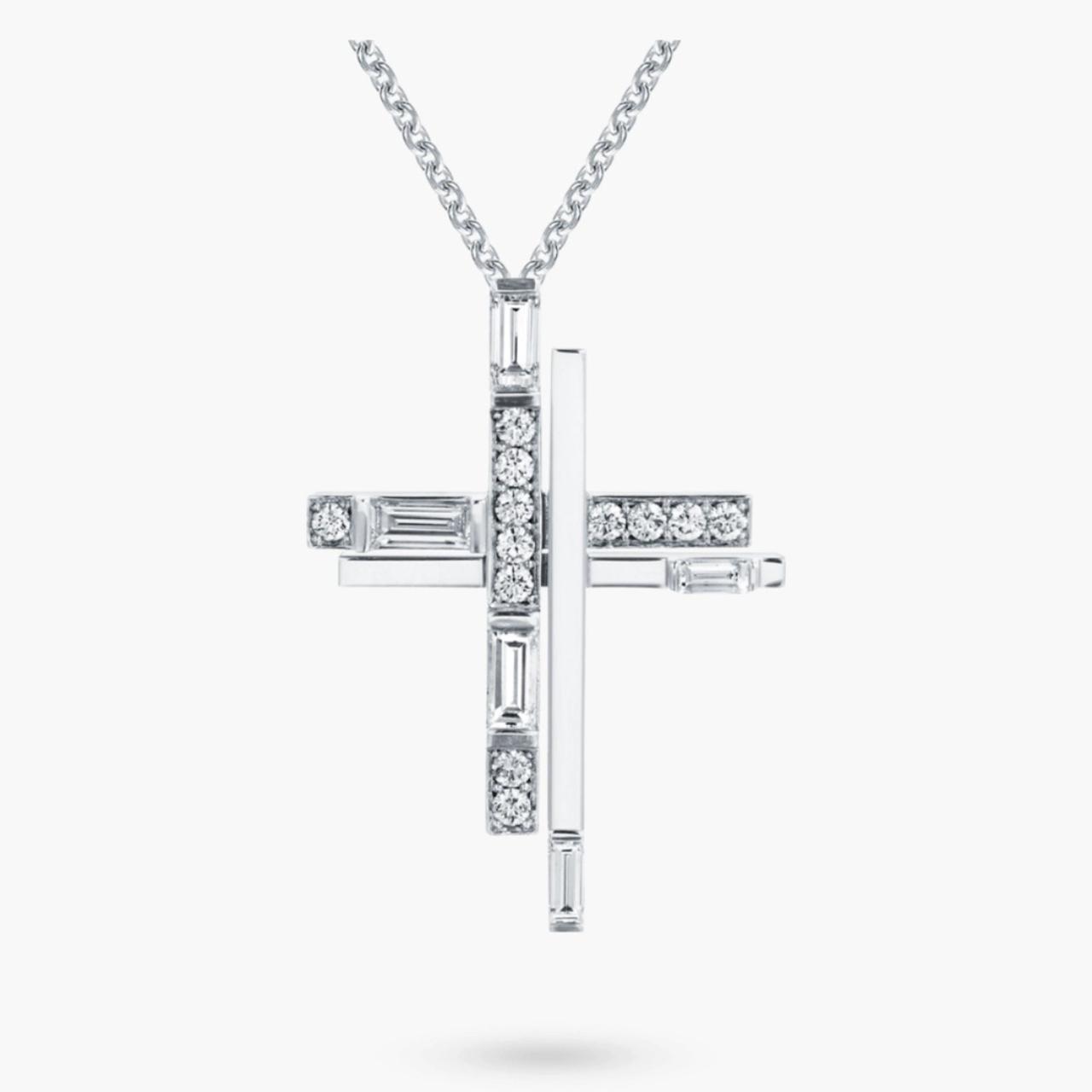 Harry Winston double cross necklace lifelike, seiko... - Depop