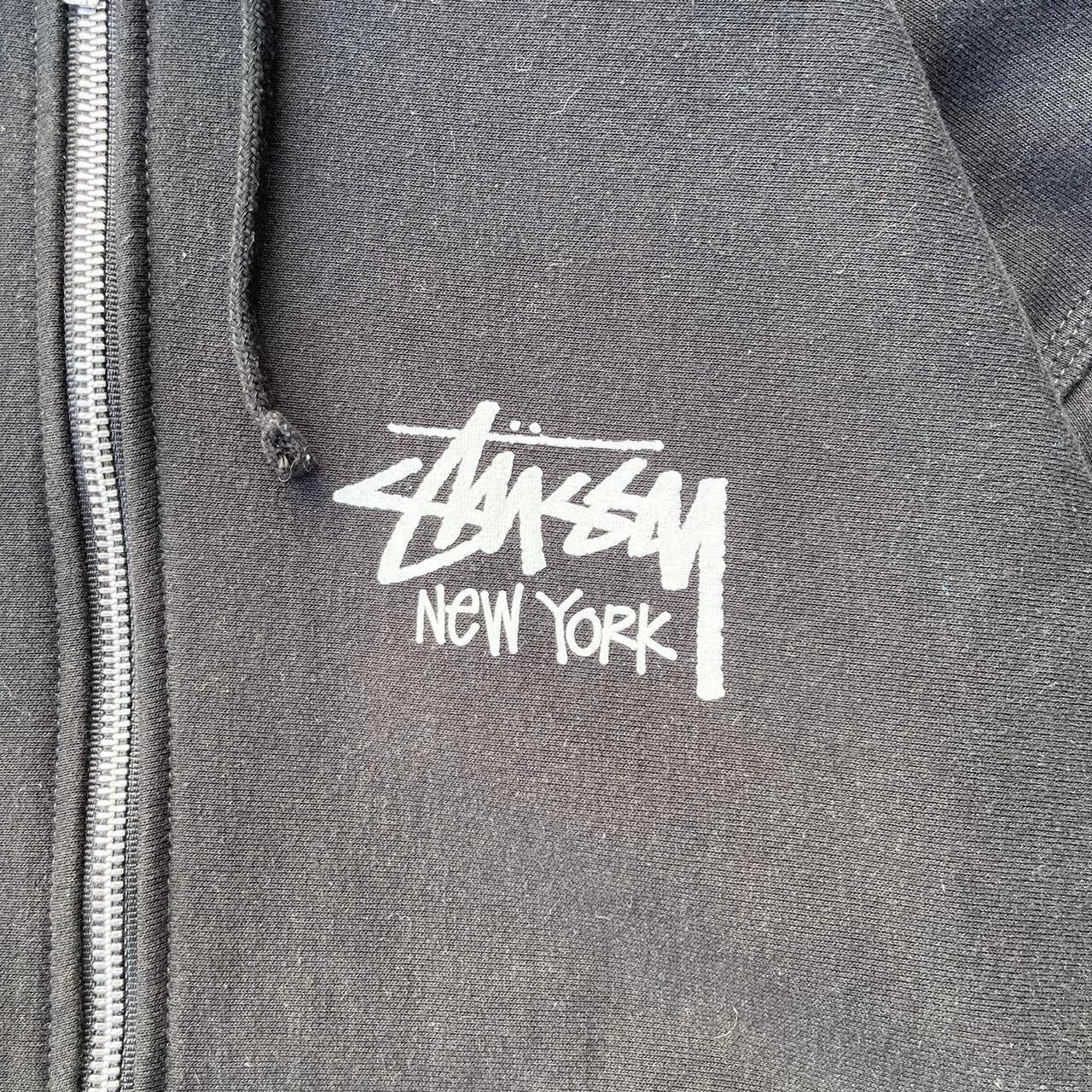 Stüssy Men's Black Hoodie Stussy New York zip up... - Depop