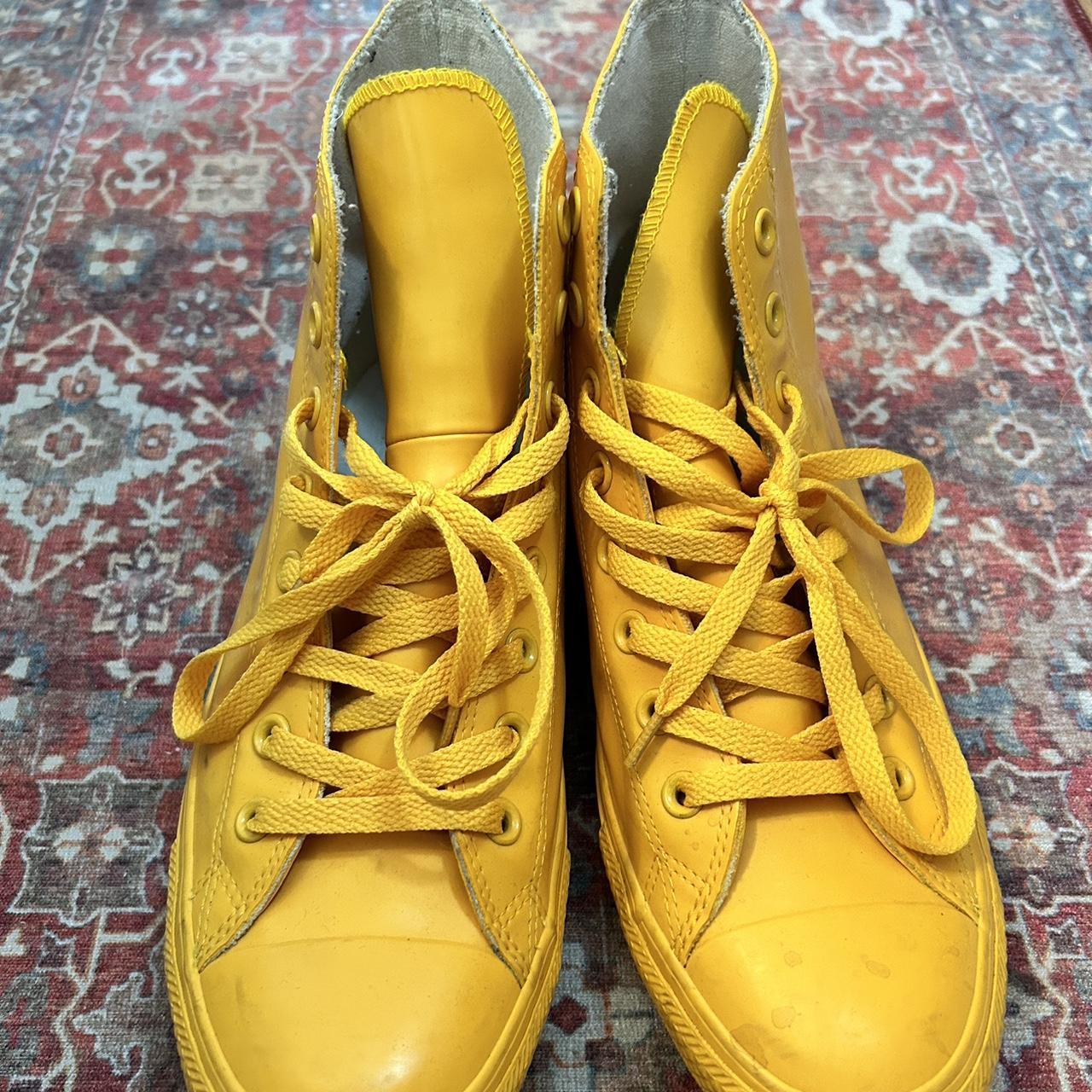 Men s yellow rubber All Star Converse size 9.5 Good. Depop