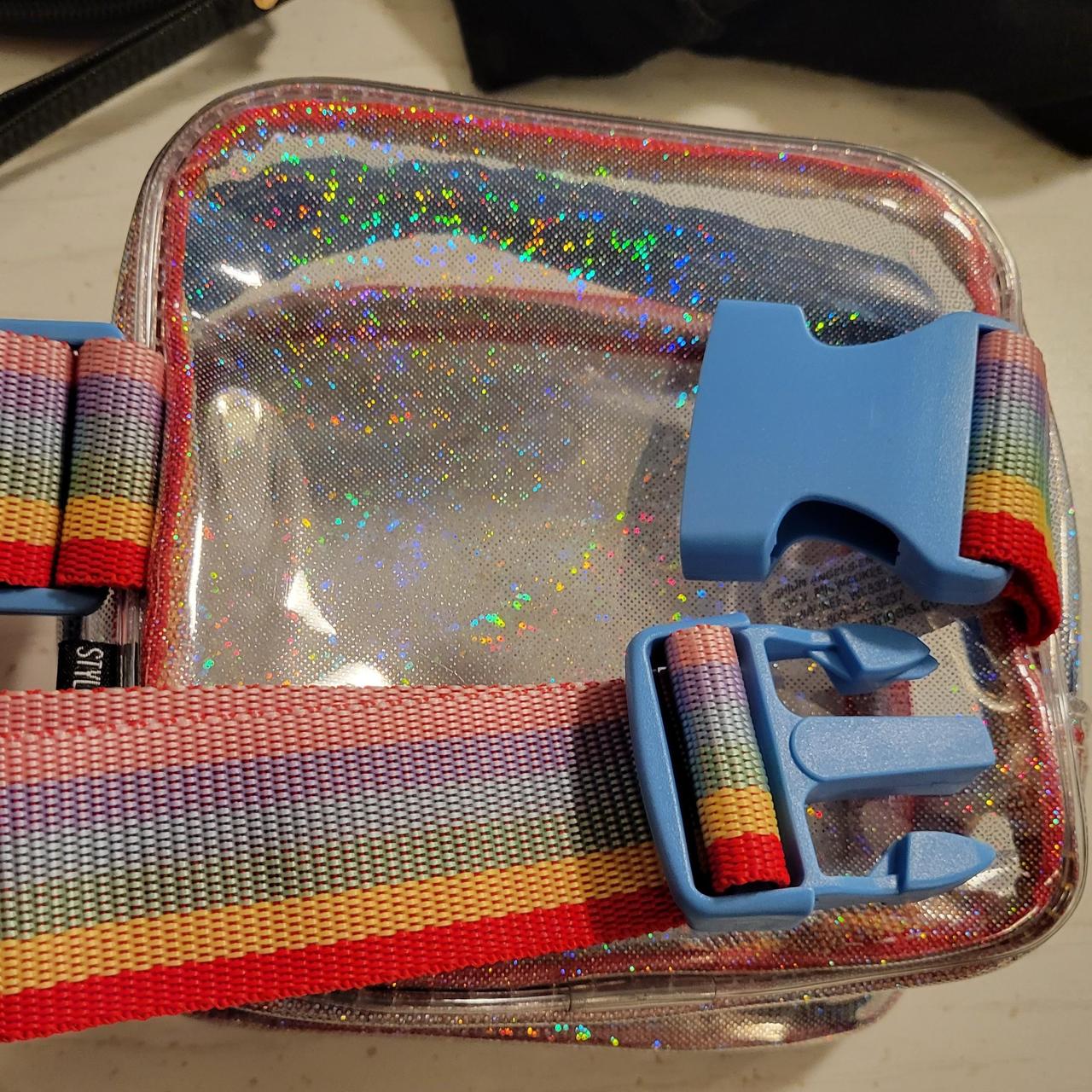 Sparkling clear rainbow strap belt bag/fanny... Depop