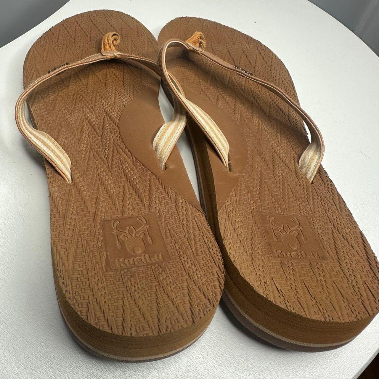 Source Unknown Women's Flip flops - Brown/Gold - … - image 4