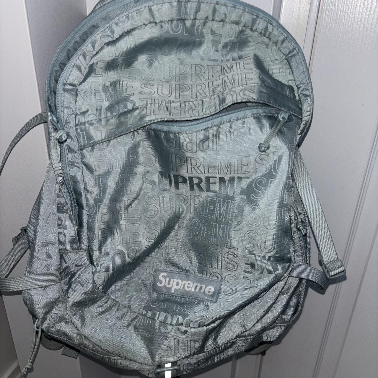 Blue supreme-backpack - Depop
