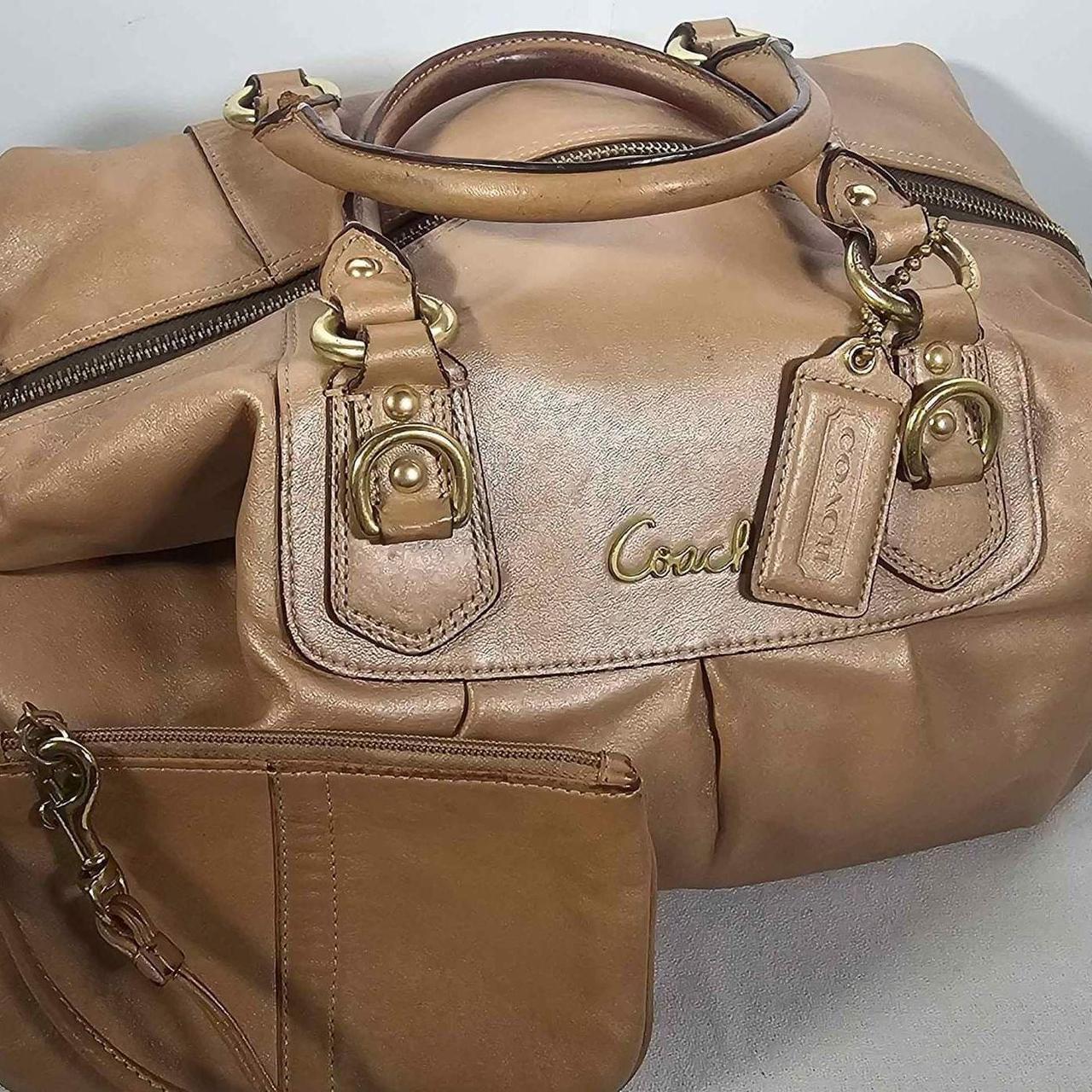 Coach shops Beige Smooth Leather Satchel