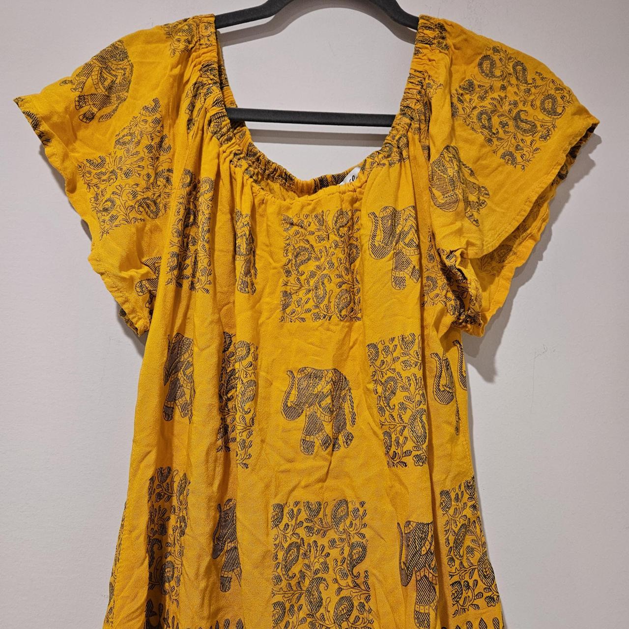 Source Unknown Women's Blouse - Yellow/Multi - XL… - image 3