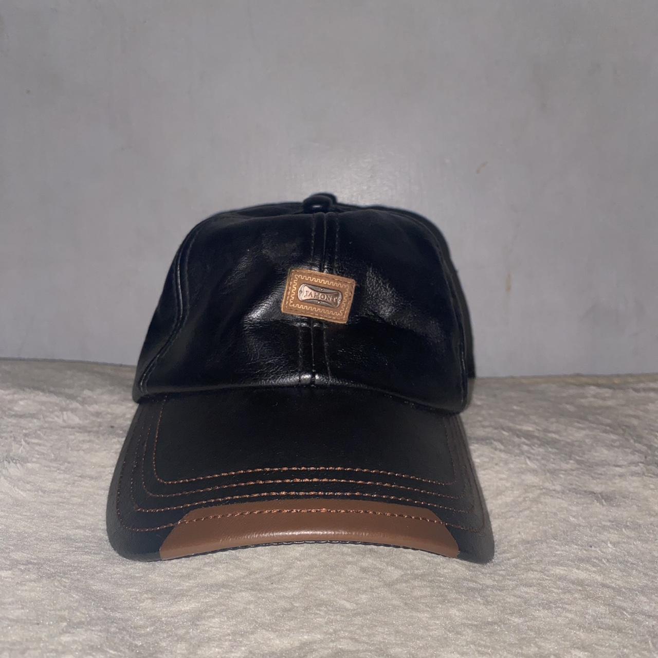 Jamont Black and brown leather baseball cap In pic Depop
