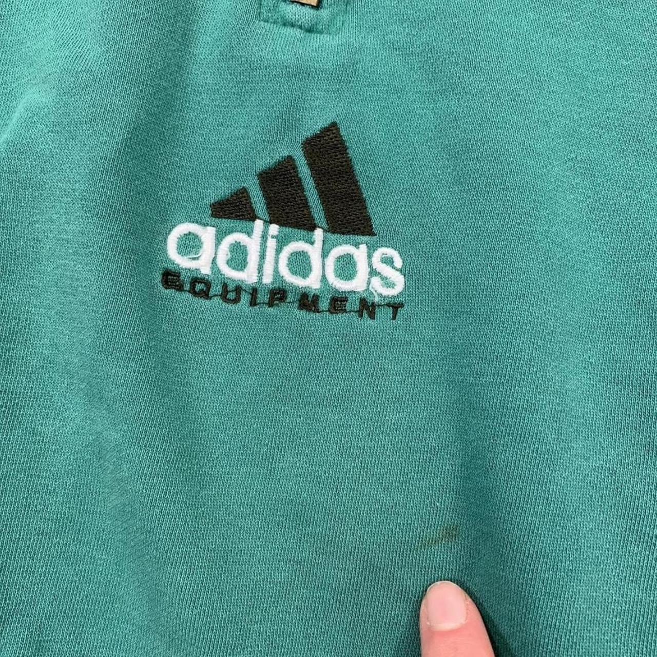 Vintage Adidas Jumper 1/4 Zip GRN 🟢🟢🟢 Small mark... - Depop