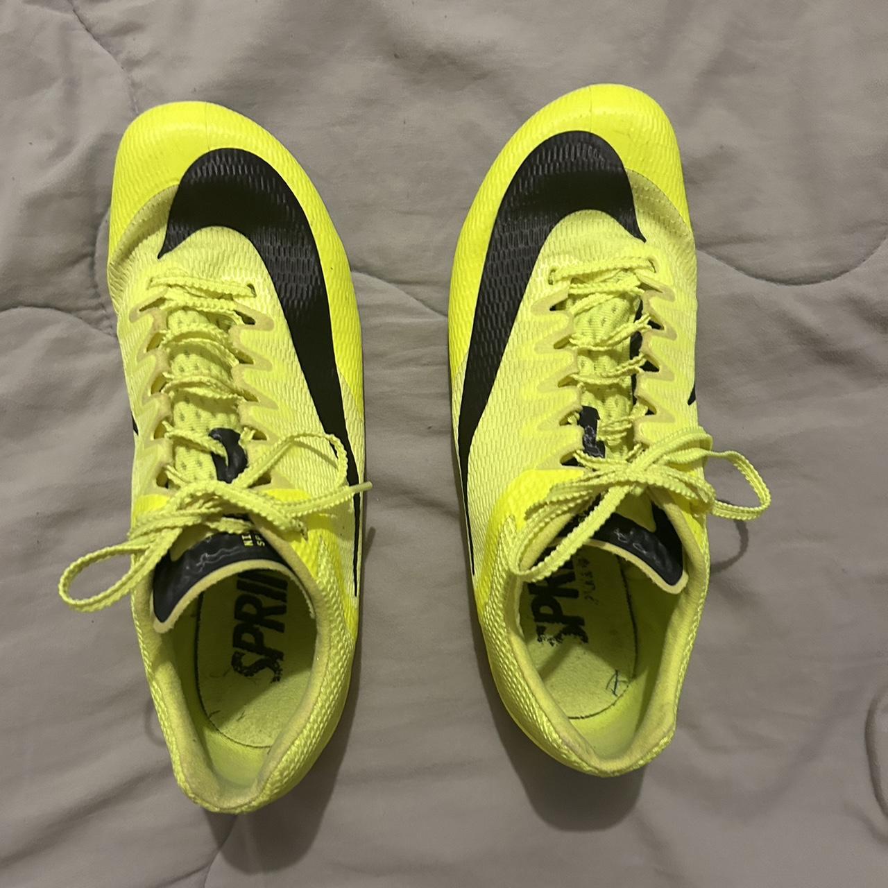Nike Rival Sprint Spikes Neon Yellow Size