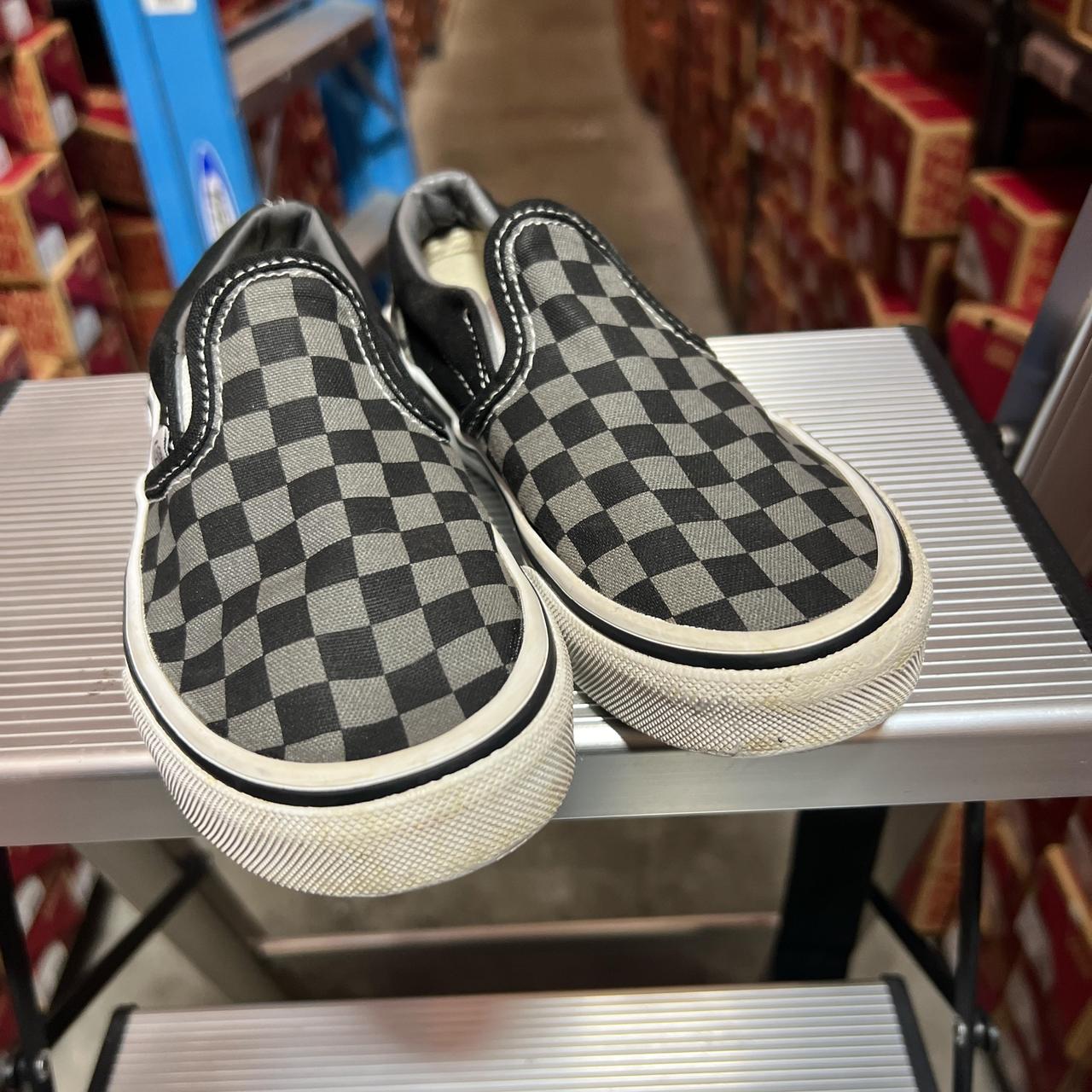 Black and pewter checkered vans best sale