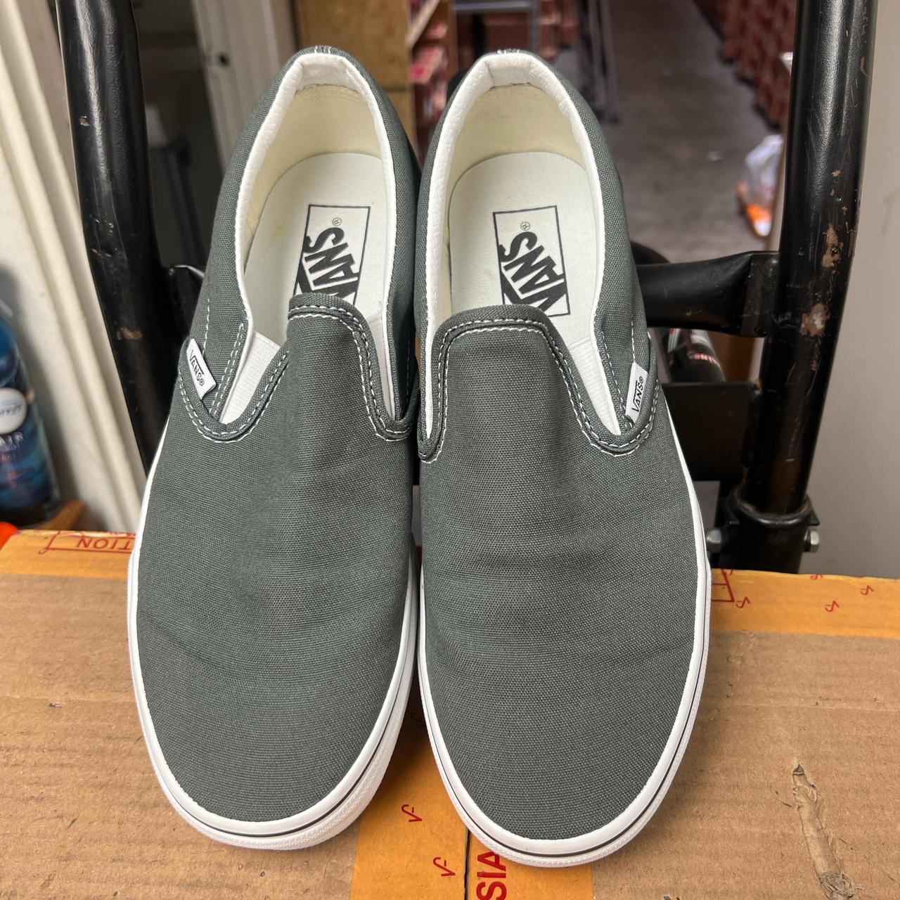 VANS SLIP ON CHARCOAL 7.5M 9W We ship M F until. Depop