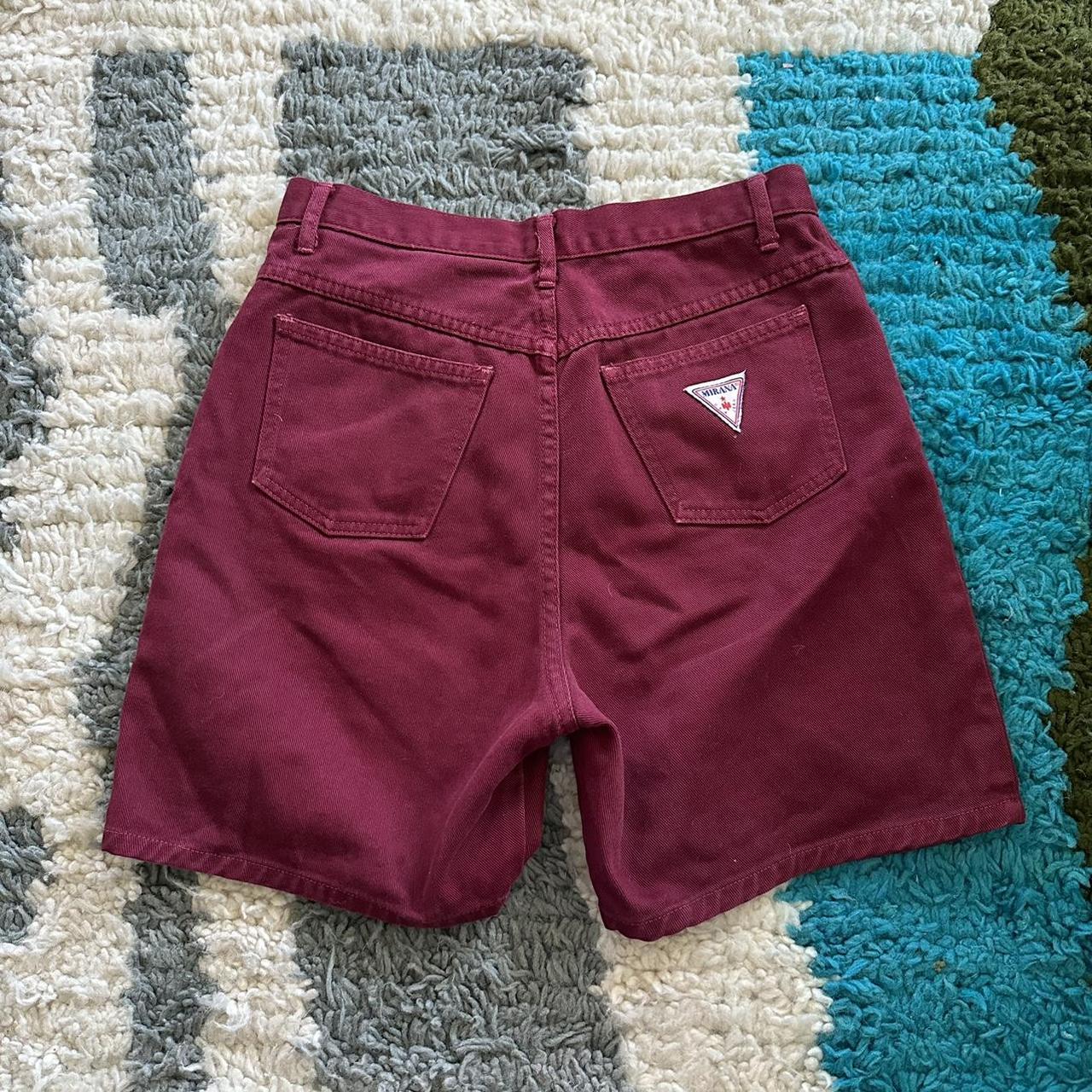 Vintage maroon denim dad shorts Waist... Depop