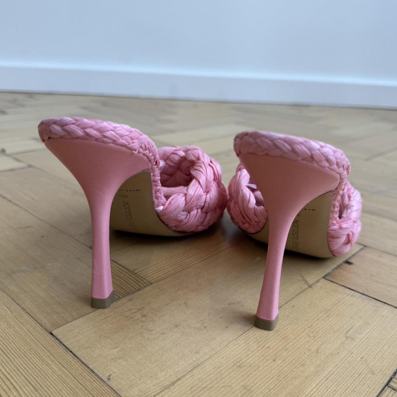 Bottega Veneta pink straw woven stretch mules Size | Depop