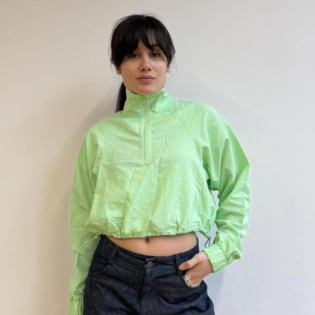 Alo Yoga neon lime green 1/4 zip long sleeve | Depop