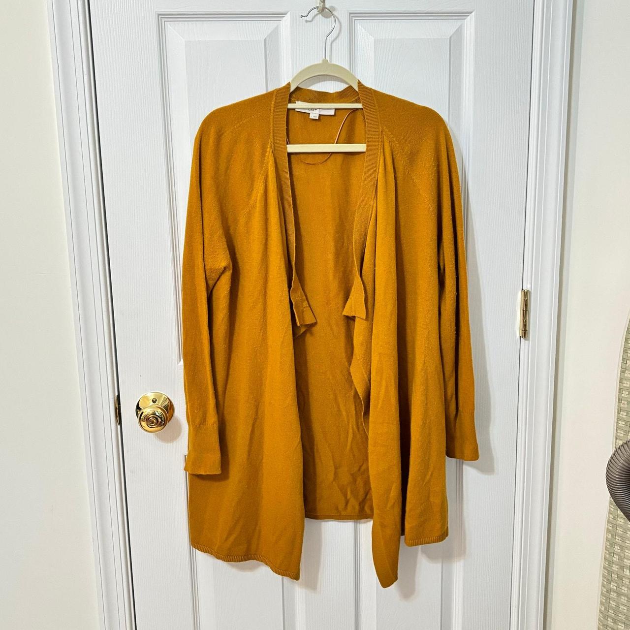 Loft Women s Mustard Color Long Sleeve Open Front. Depop