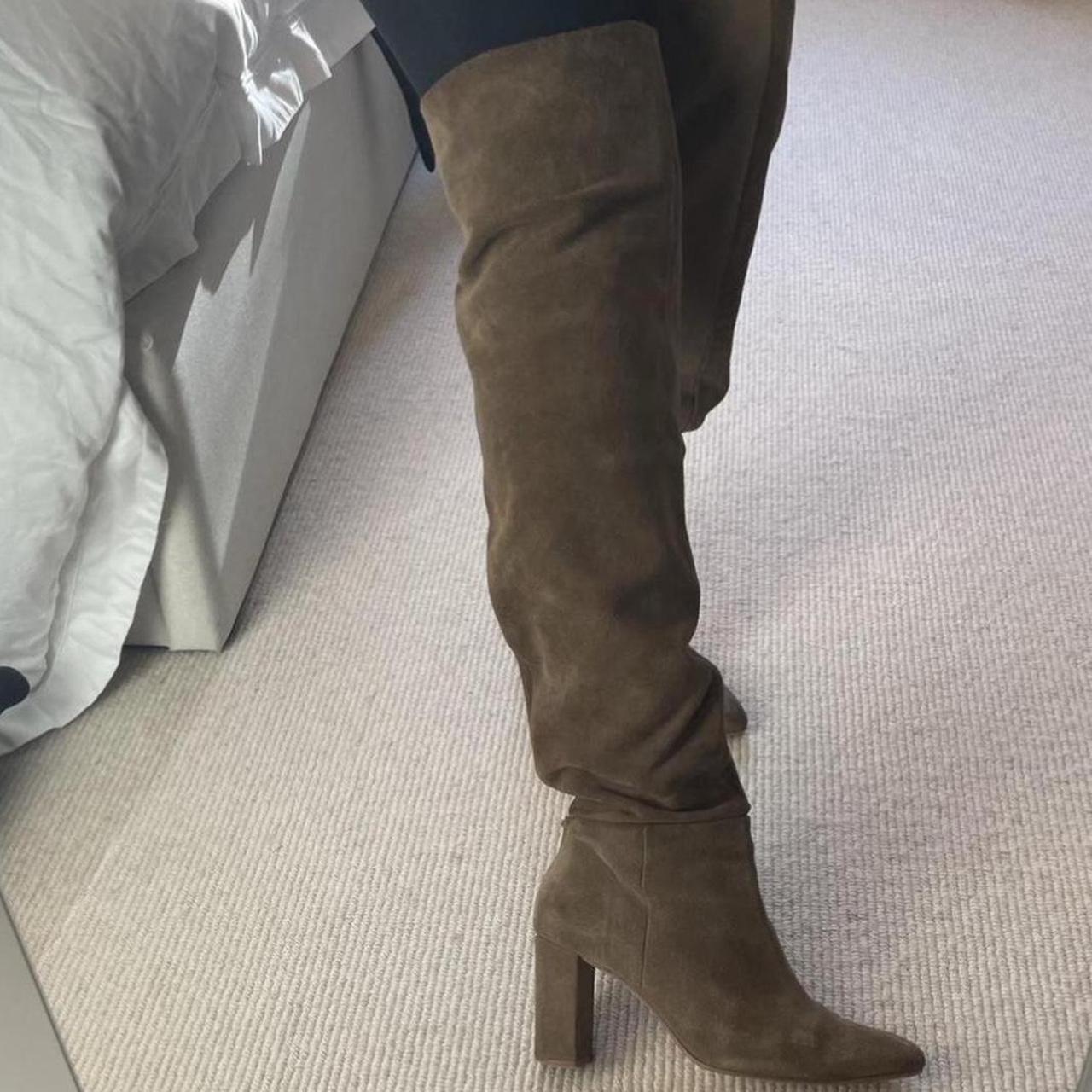 Zara suede over sales the knee boots