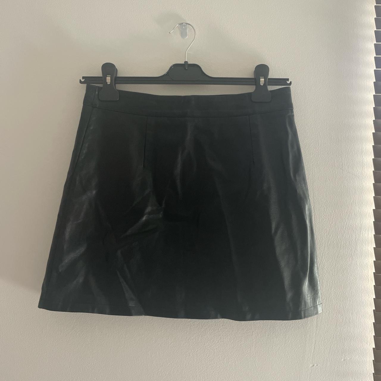 Princess polly black leather mini skirt - Depop