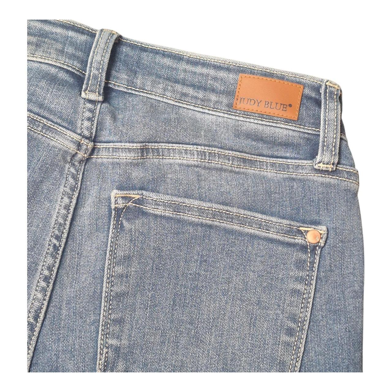 Women's Jeans - Blue - 7 – Judy Blue Denim Jeans Straight Fit Raw …