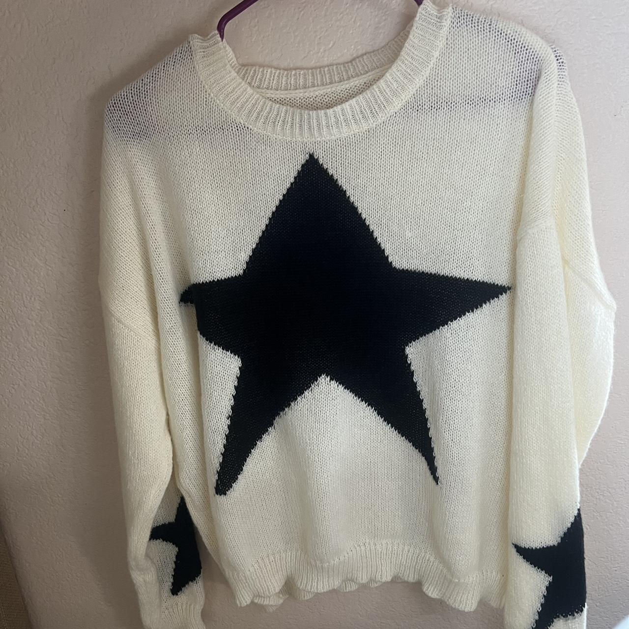 White and black star sweater from Shein size L Never