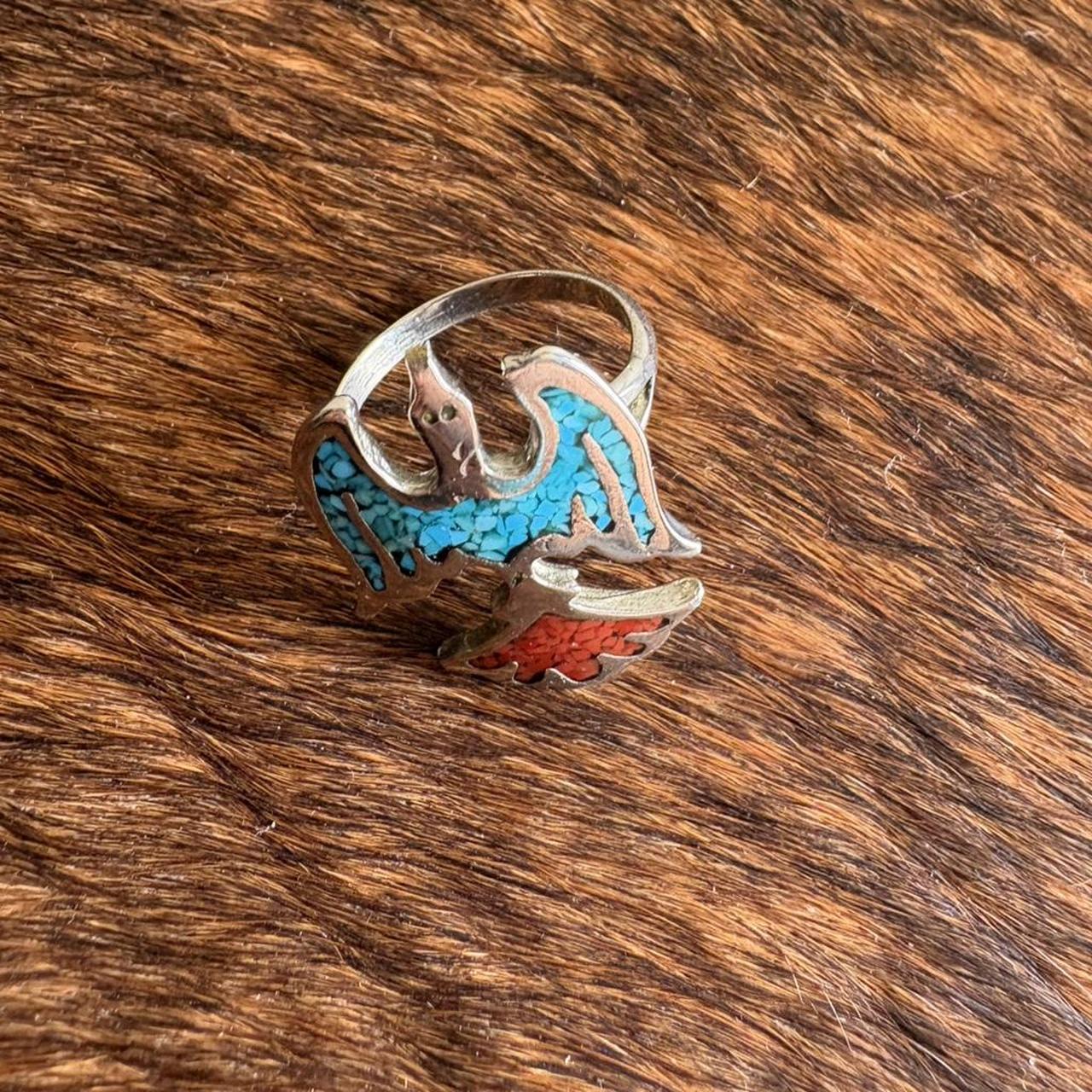 Thunderbird Women's Ring - Silver/Multi – crunche… - image 1