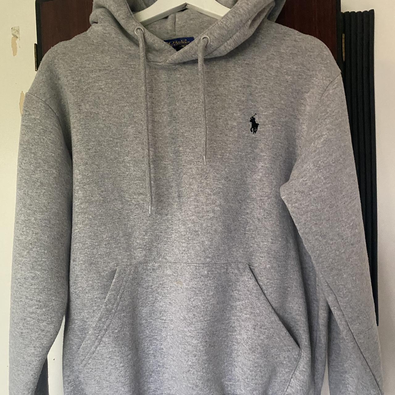 Grey Ralph Lauren hoodie Depop