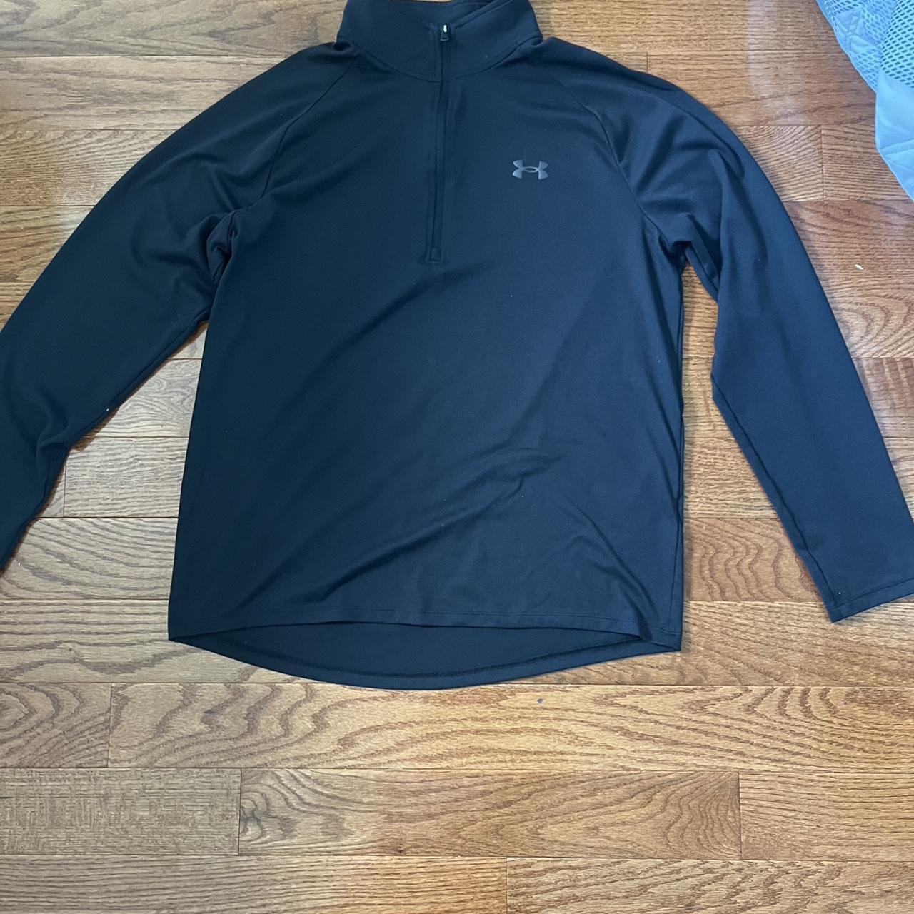 Men’s under armor black quarter zip/half zip size... - Depop