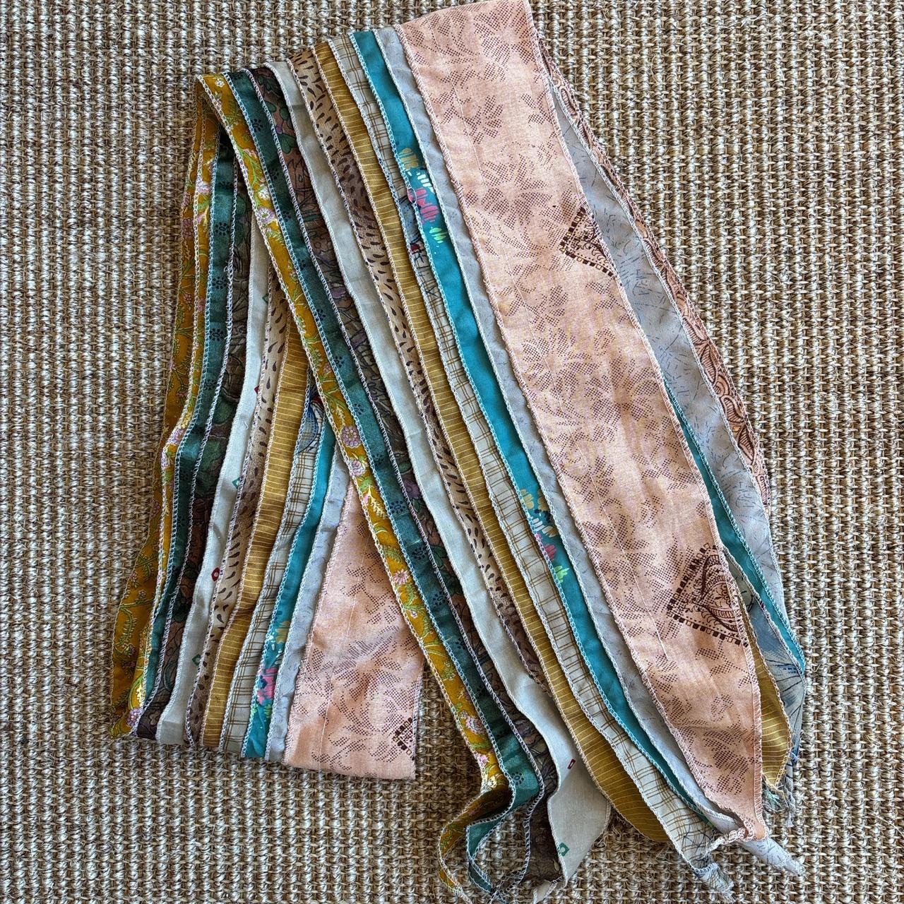 Women's Scarf - Multi – Kantha silk patchwork sca… - image 7
