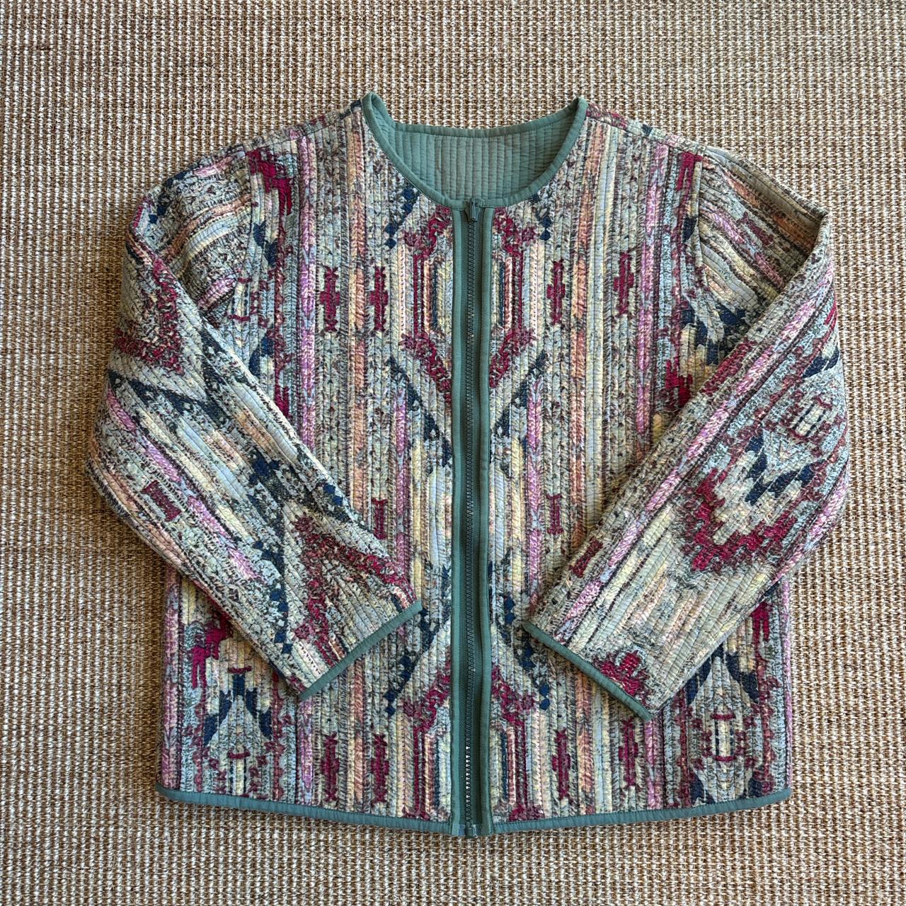 Women's Jacket - Multi - M – Printed patchwork qu… - image 1