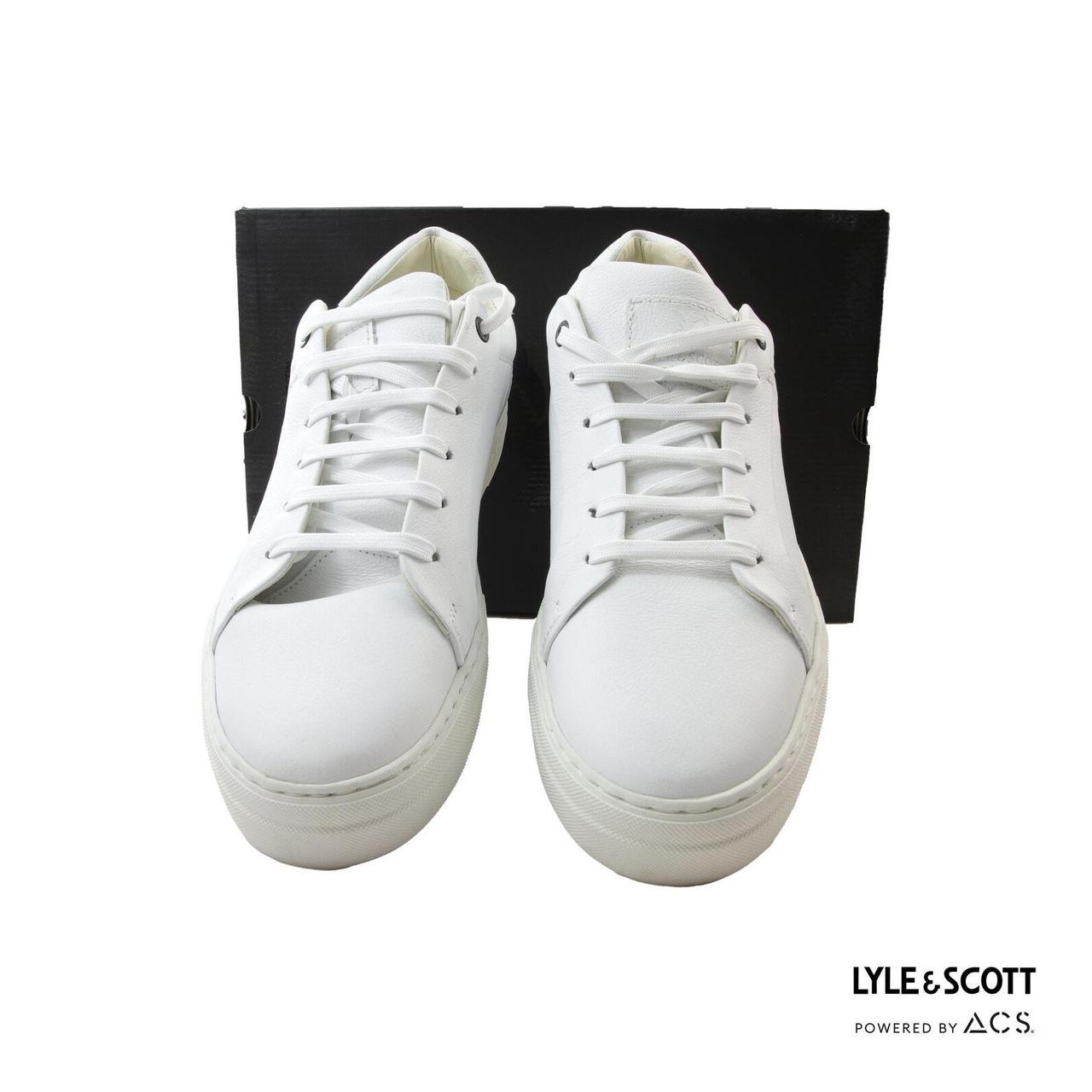 Lyle and scott white leather trainers deals