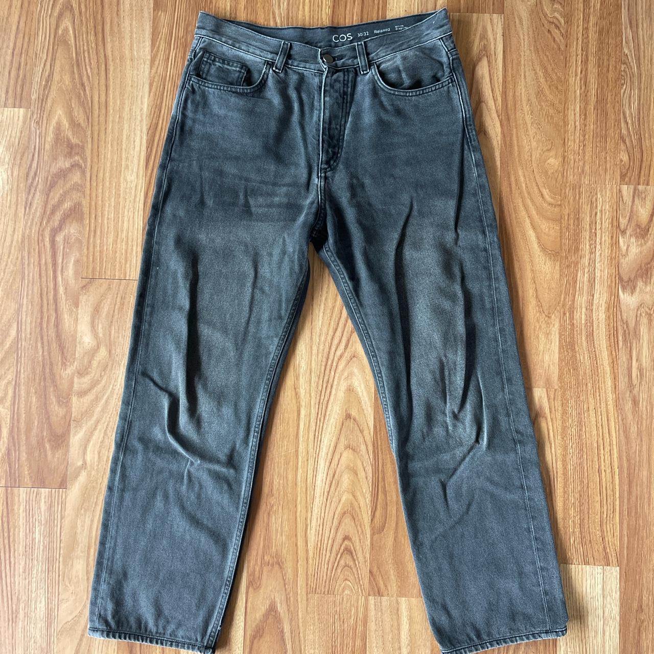 COS Grey Washed Jeans - Relaxed straight fit Grey... - Depop