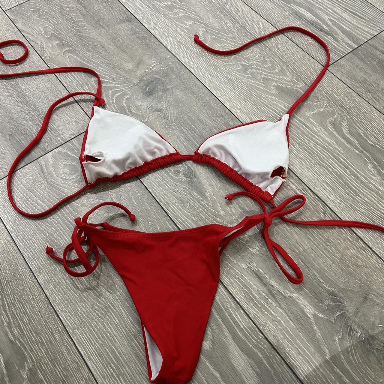 SHEIN red bikini. Size small. Worn twice. Dm me if... - Depop