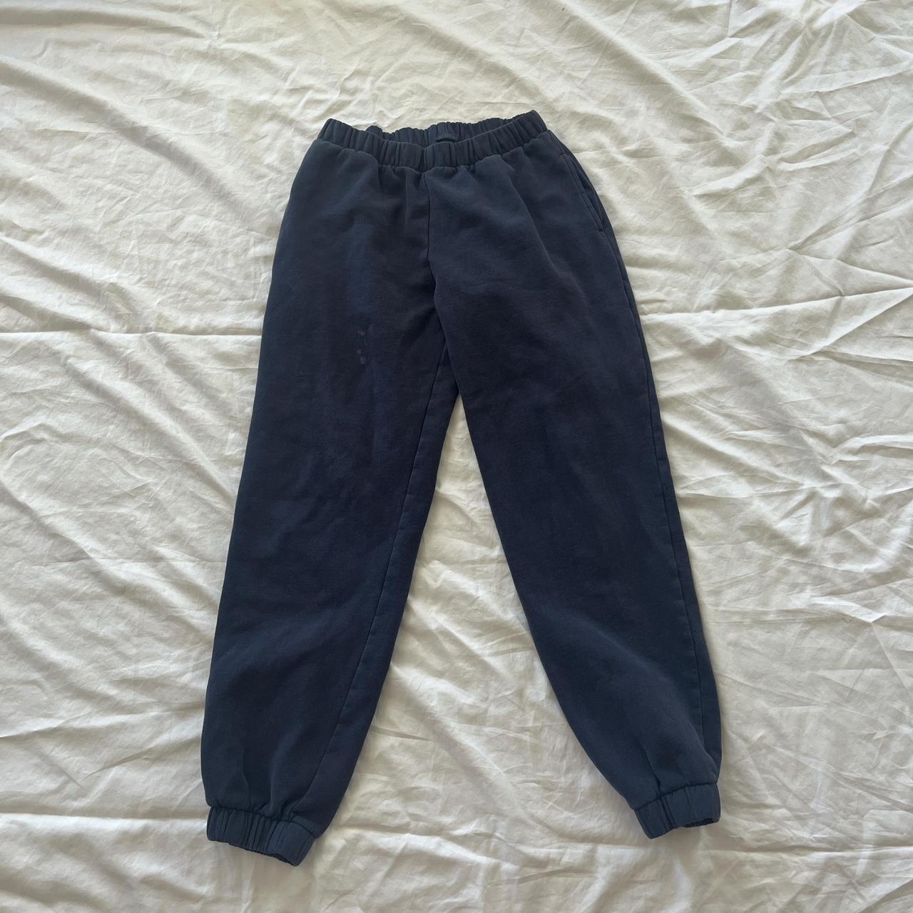 John Galt navy sweatpants small bleach stain on