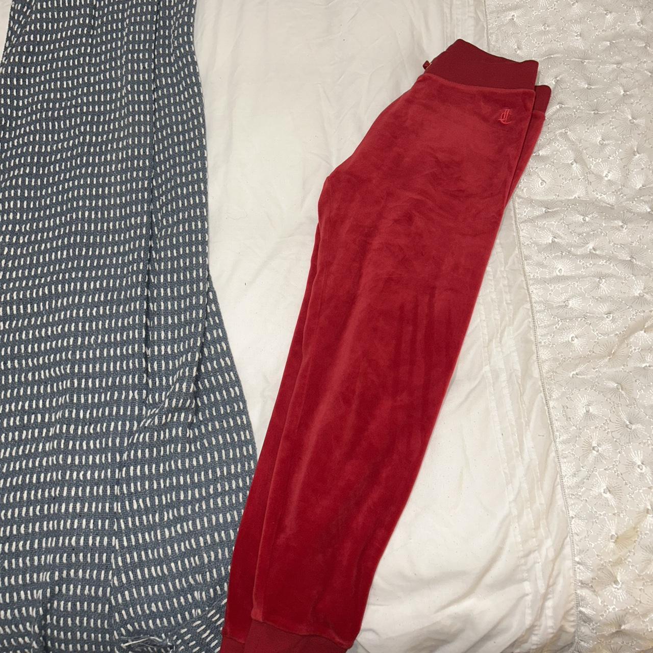 Red juicy Couture slim legged joggers . Size 8... - Depop