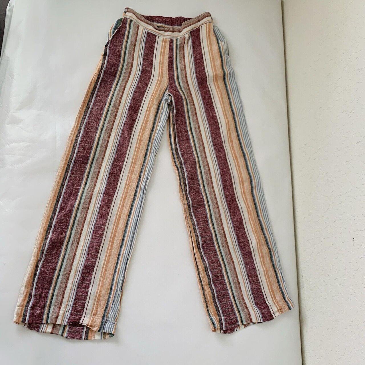 Indigo Rein Linen Pants Women Medium Cream Red. Depop