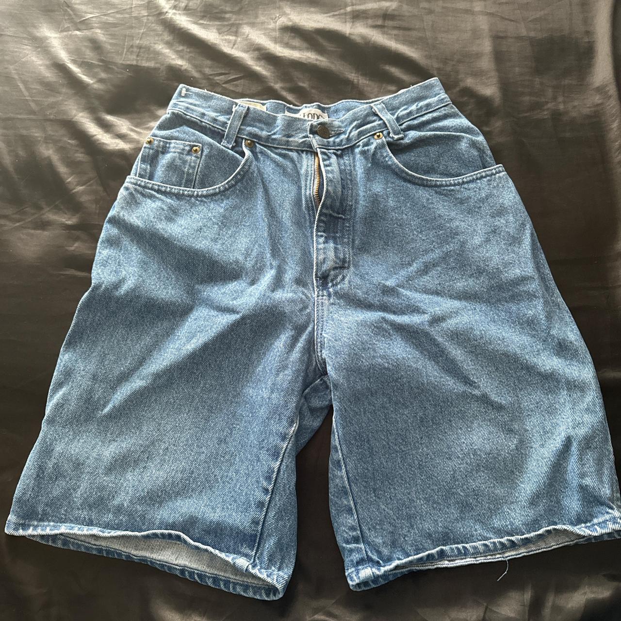 High waisted light wash blue jorts #jorts - Depop