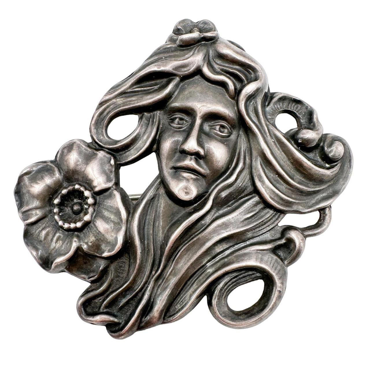 Source Unknown Women's Brooch - Silver/Grey – Ant… - image 1