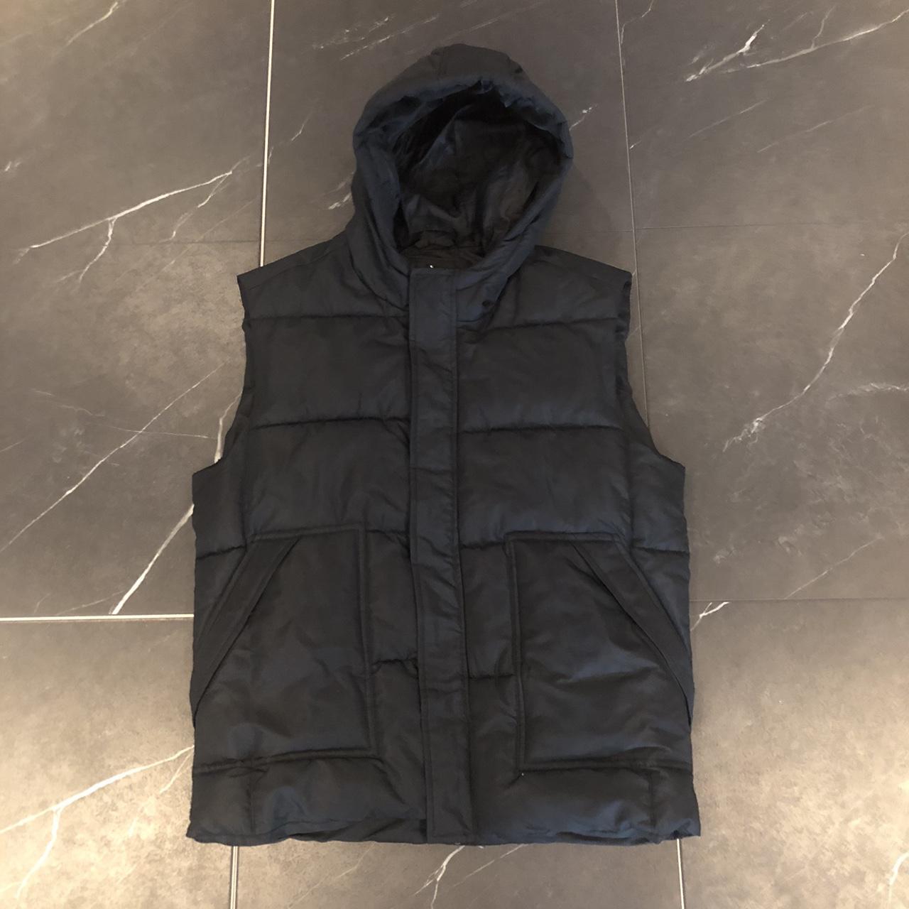 Urban ID Black Puffer Vest With Hood Size Depop