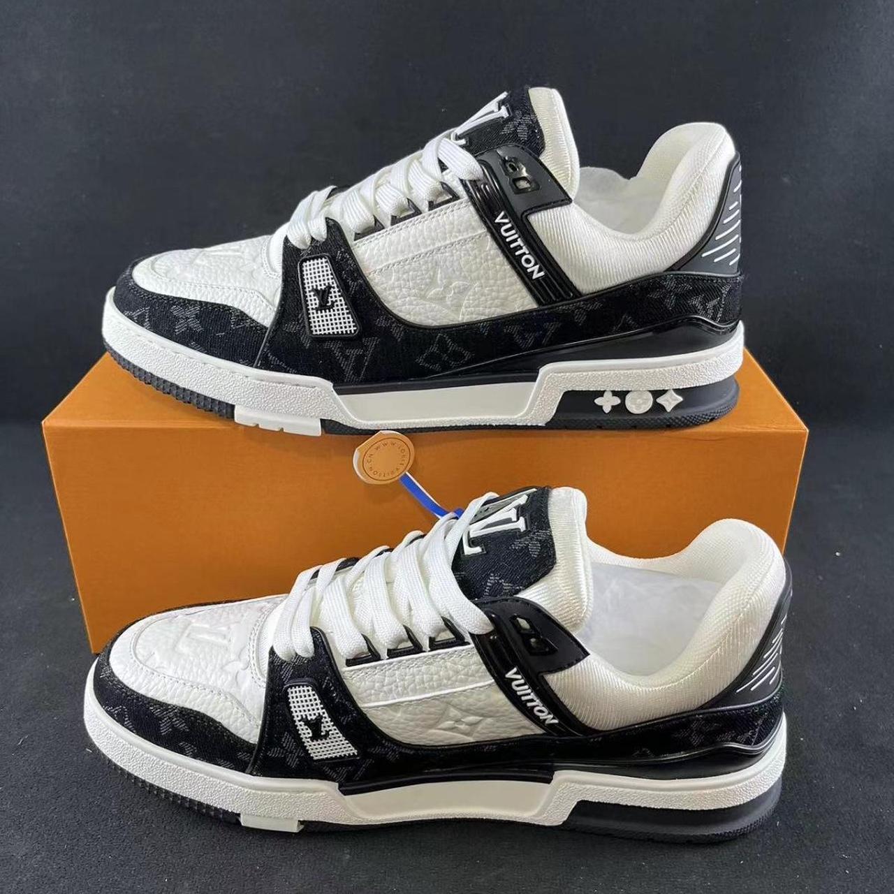 lv trainer sneaker black