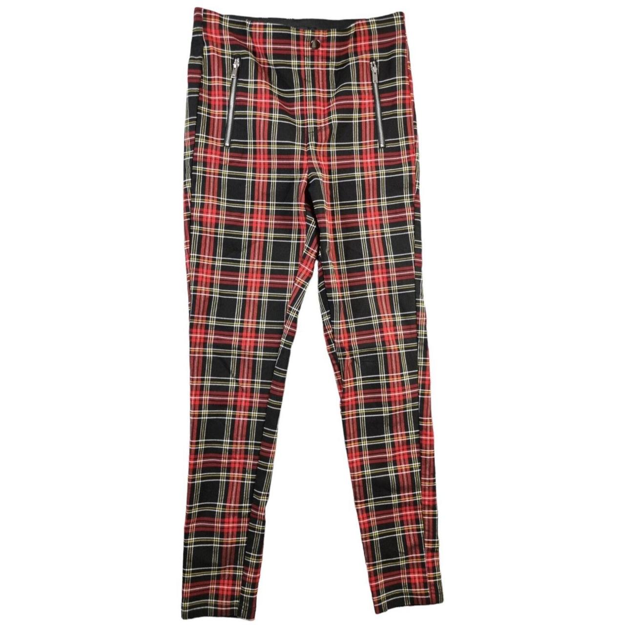 Checked Trousers Zara Red Plaid Pants Zara Red Gingham Capri