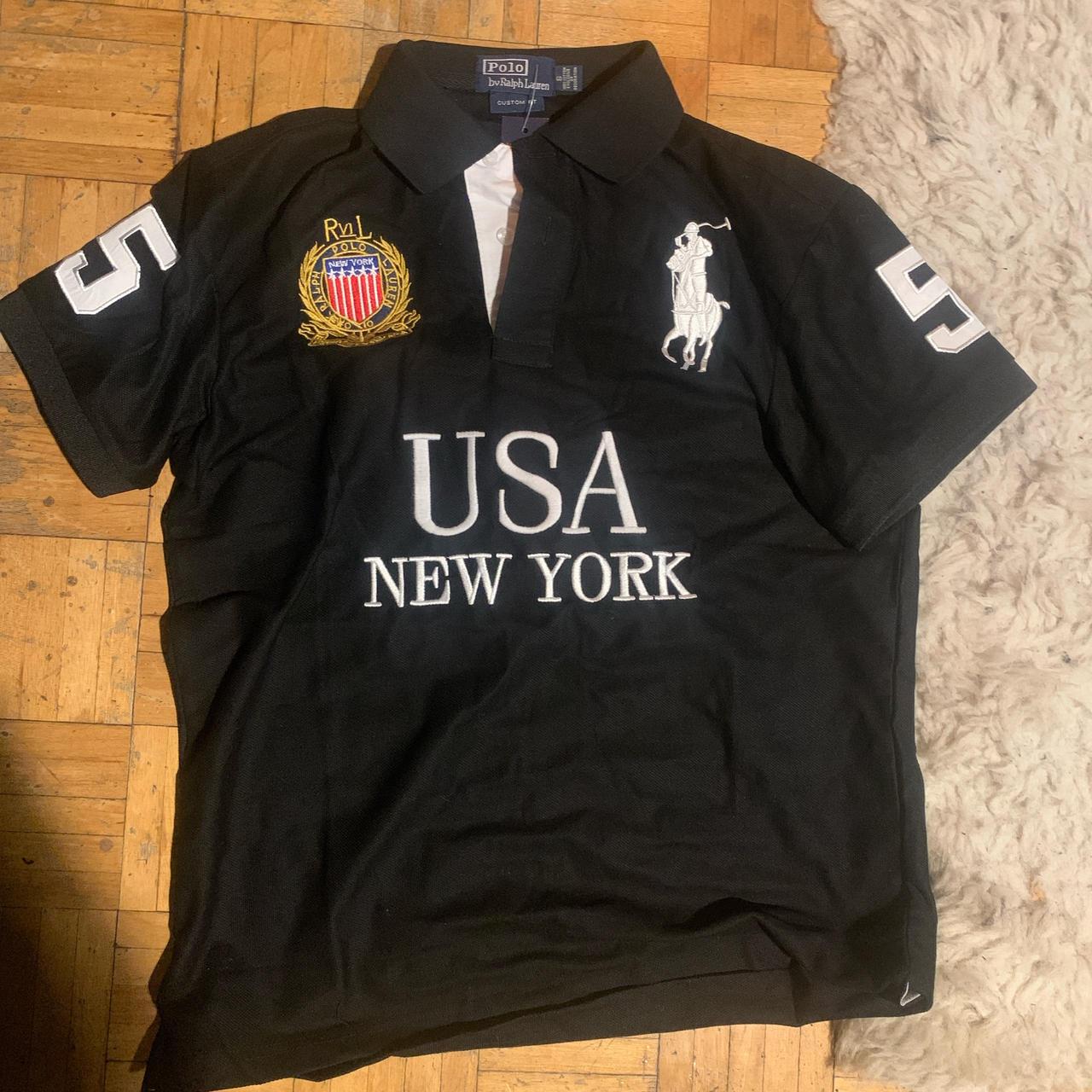 Black Chief keef polo USA(New York)shirt Size | Depop