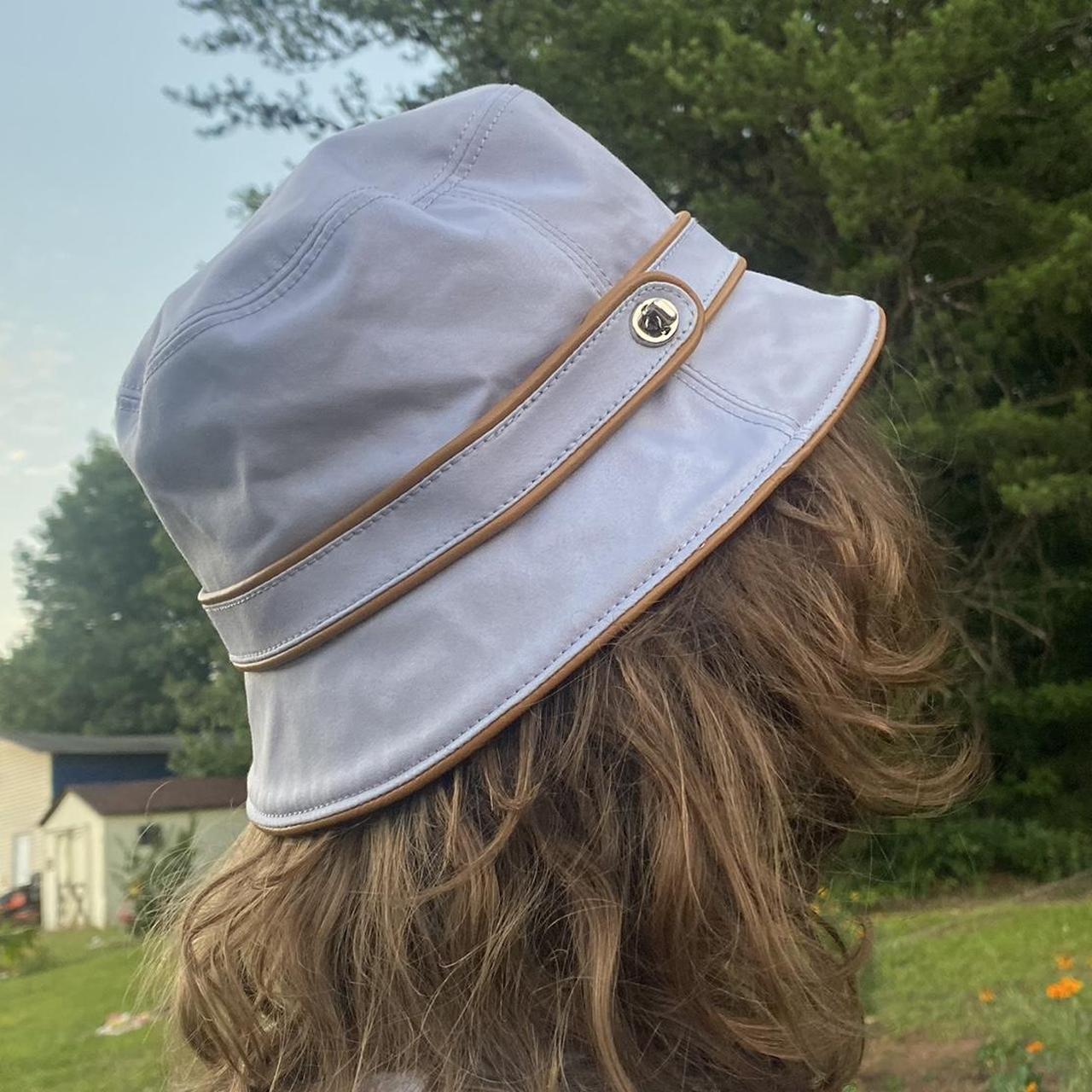 periwinkle light blue vintage coach bucket hat with. Depop